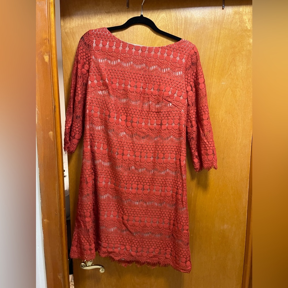 Eliza J Orange Lace Dress